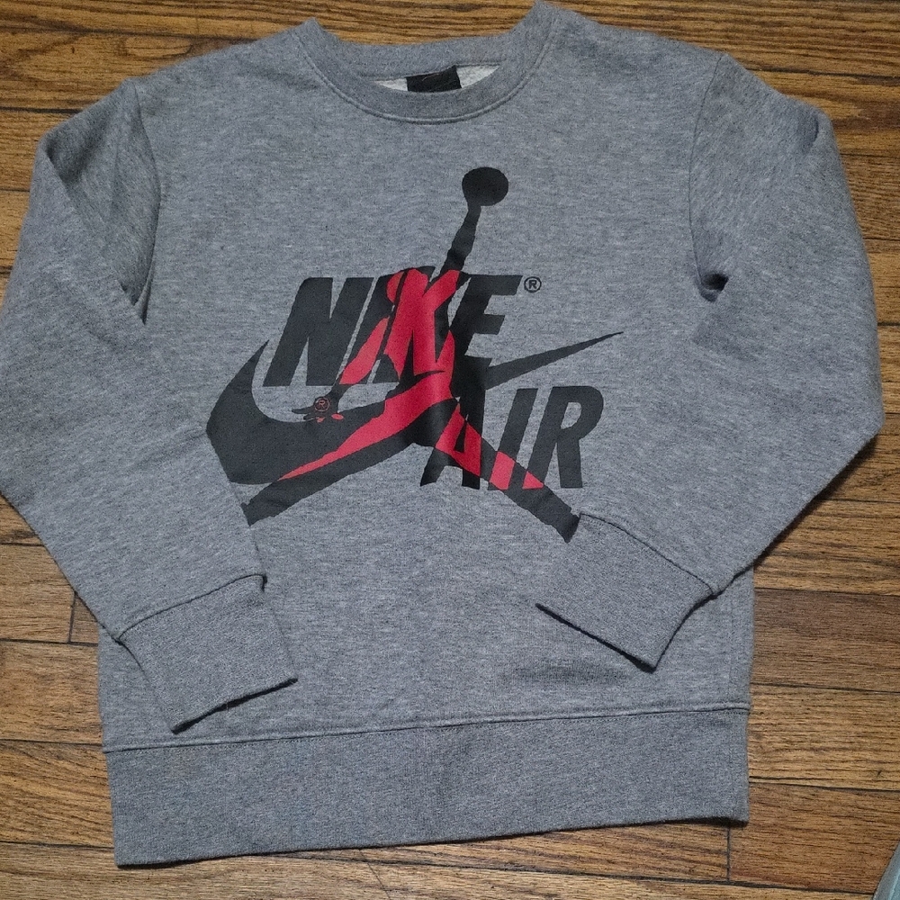 Nike Air Gray Sweatshirt with Red Logo